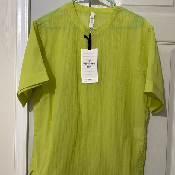 Lululemon Clear Intention Shear Mesh Top Shirt Size 4 Lemon - Picture 3 of 7